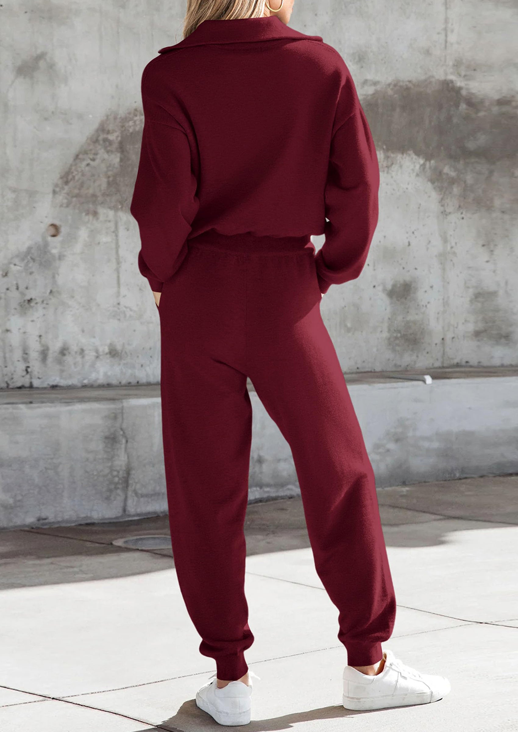 PRETTYGARDEN Women's 2 Piece Sweater Set Pullover Zip Up Sweatshirt Jogger Sweatpants Tracksuit Casual Outfit