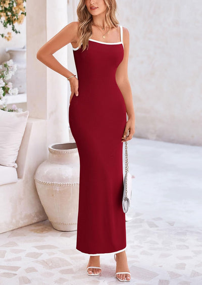PRETTYGARDEN Spring Dresses for Women Summer Resort Wear Sexy Bodycon Sundress Spaghetti Strap Vacation Maxi Dress