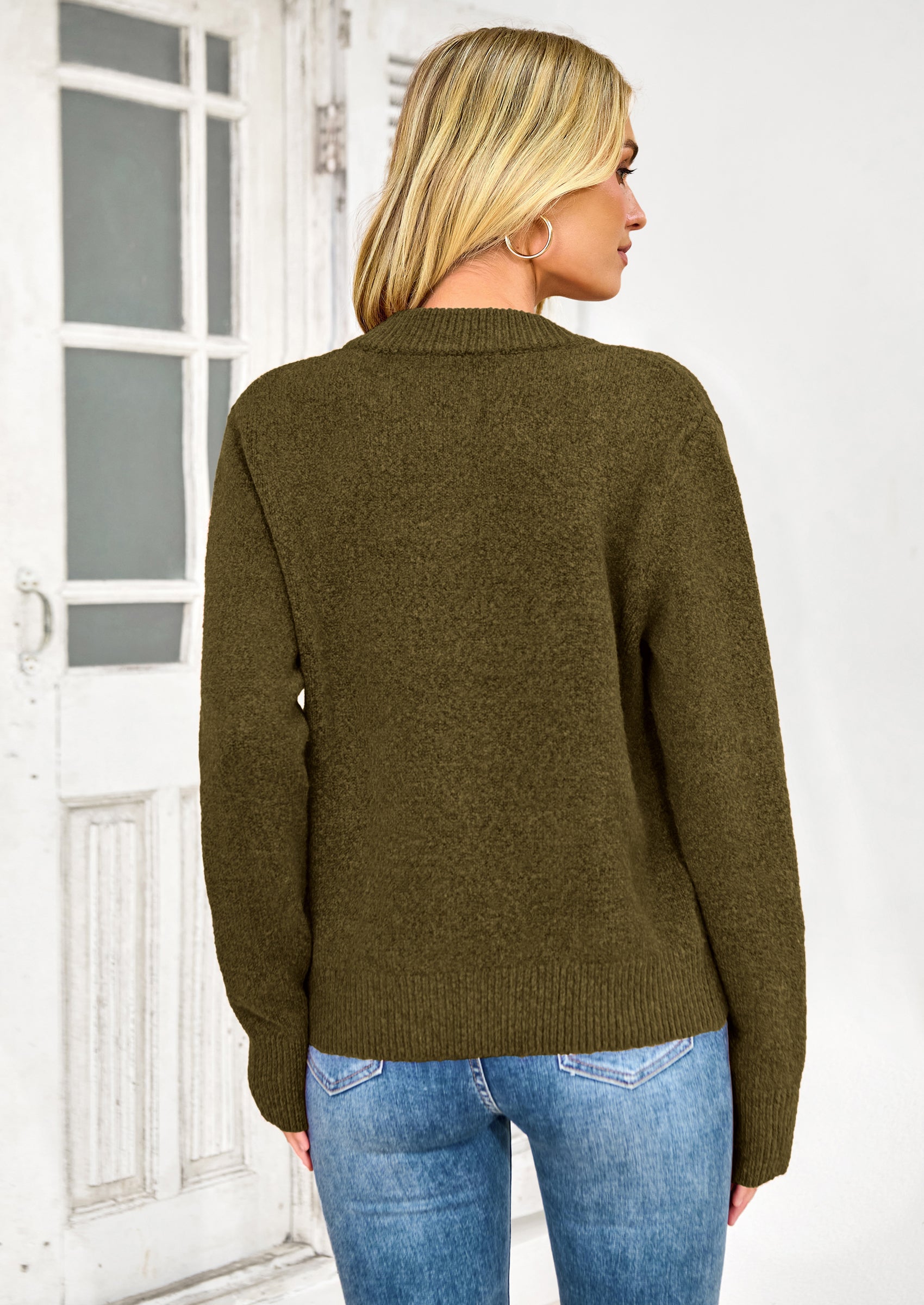 PRETTYGARDEN Women's Knit Cardigan Sweaters Casual Long Sleeve Open Front Button Up Ribbed Fall Spring Sweater Jackets