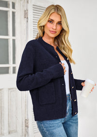 PRETTYGARDEN Women's Knit Cardigan Sweaters Casual Long Sleeve Open Front Button Up Ribbed Fall Spring Sweater Jackets