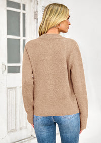 PRETTYGARDEN Women's Knit Cardigan Sweaters Casual Long Sleeve Open Front Button Up Ribbed Fall Spring Sweater Jackets