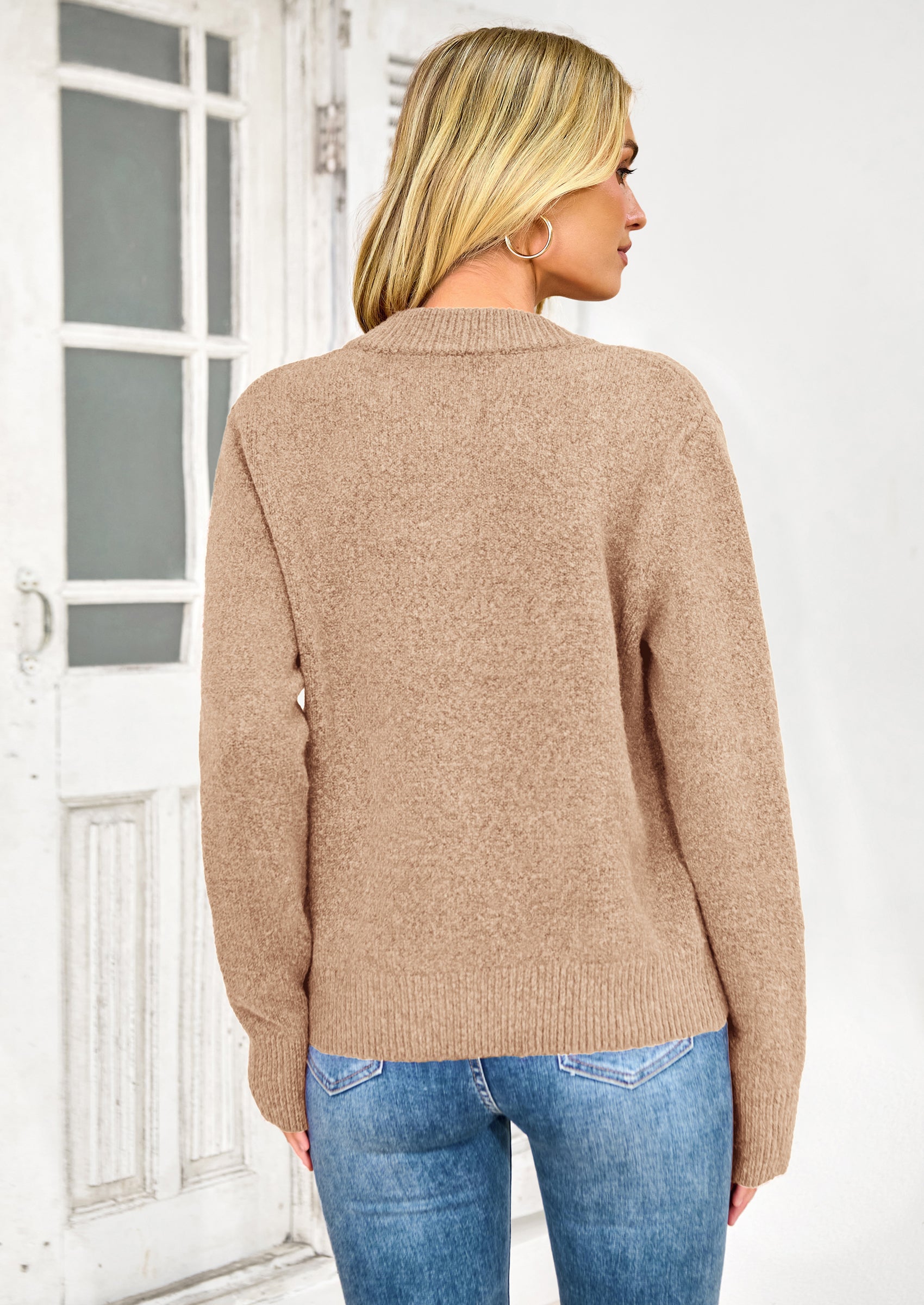 PRETTYGARDEN Women's Knit Cardigan Sweaters Casual Long Sleeve Open Front Button Up Ribbed Fall Spring Sweater Jackets