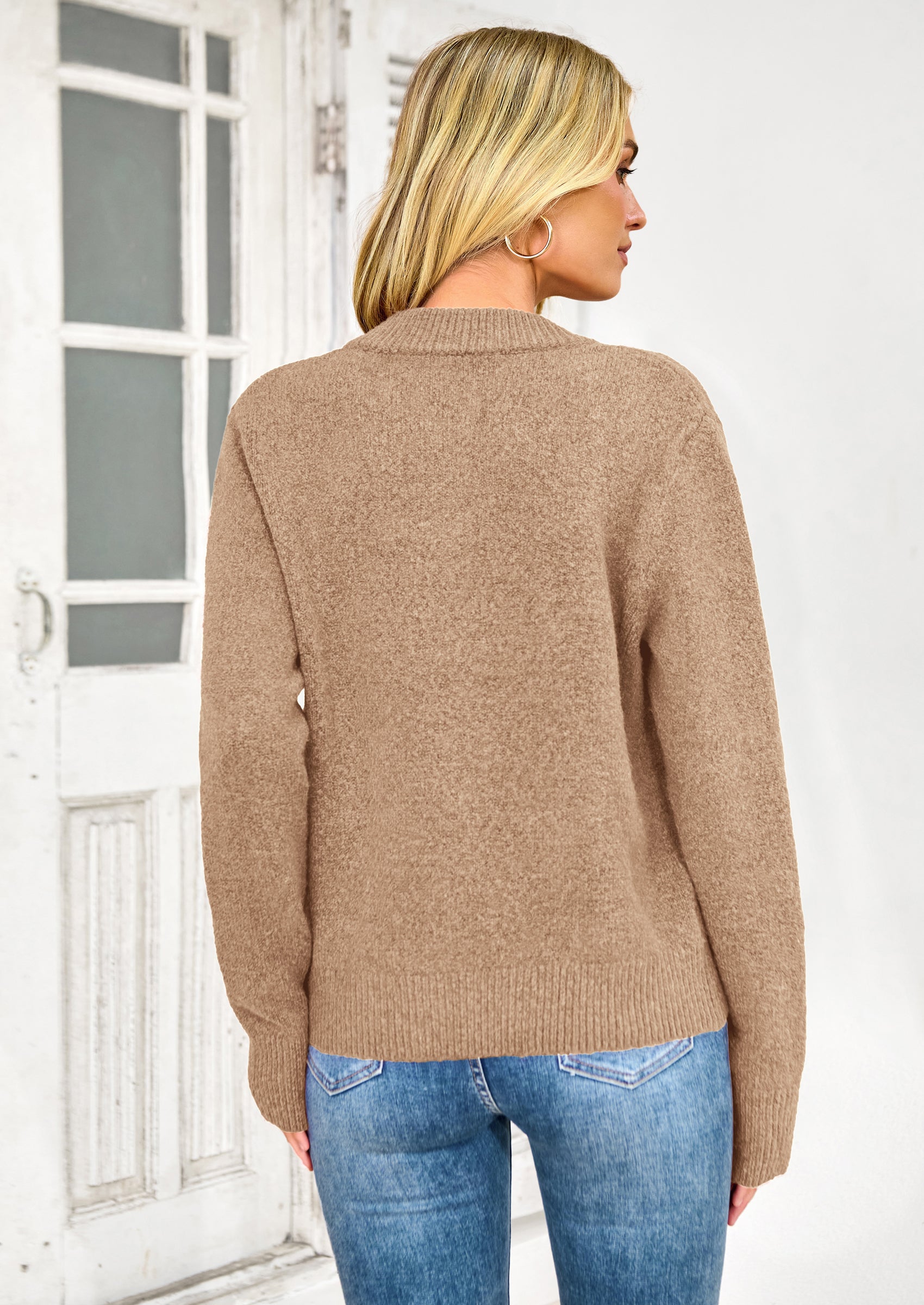 PRETTYGARDEN Women's Knit Cardigan Sweaters Casual Long Sleeve Open Front Button Up Ribbed Fall Spring Sweater Jackets