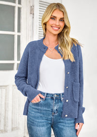 PRETTYGARDEN Women's Knit Cardigan Sweaters Casual Long Sleeve Open Front Button Up Ribbed Fall Spring Sweater Jackets