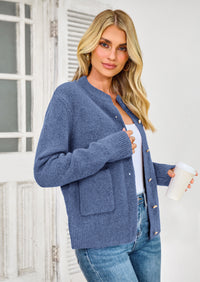 PRETTYGARDEN Women's Knit Cardigan Sweaters Casual Long Sleeve Open Front Button Up Ribbed Fall Spring Sweater Jackets