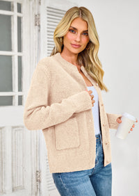 PRETTYGARDEN Women's Knit Cardigan Sweaters Casual Long Sleeve Open Front Button Up Ribbed Fall Spring Sweater Jackets