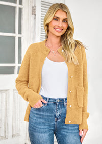 PRETTYGARDEN Women's Knit Cardigan Sweaters Casual Long Sleeve Open Front Button Up Ribbed Fall Spring Sweater Jackets