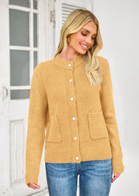 PRETTYGARDEN Women's Knit Cardigan Sweaters Casual Long Sleeve Open Front Button Up Ribbed Fall Spring Sweater Jackets