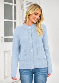 PRETTYGARDEN Women's Knit Cardigan Sweaters Casual Long Sleeve Open Front Button Up Ribbed Fall Spring Sweater Jackets