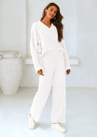 PRETTYGARDEN Lounge Sets for Women Two Piece Sweaters Pajama Set Fall Fashion Loungewear Outfits Matching Winter Clothes