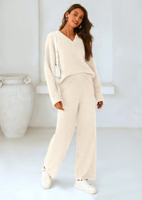 PRETTYGARDEN Lounge Sets for Women Two Piece Sweaters Pajama Set Fall Fashion Loungewear Outfits Matching Winter Clothes