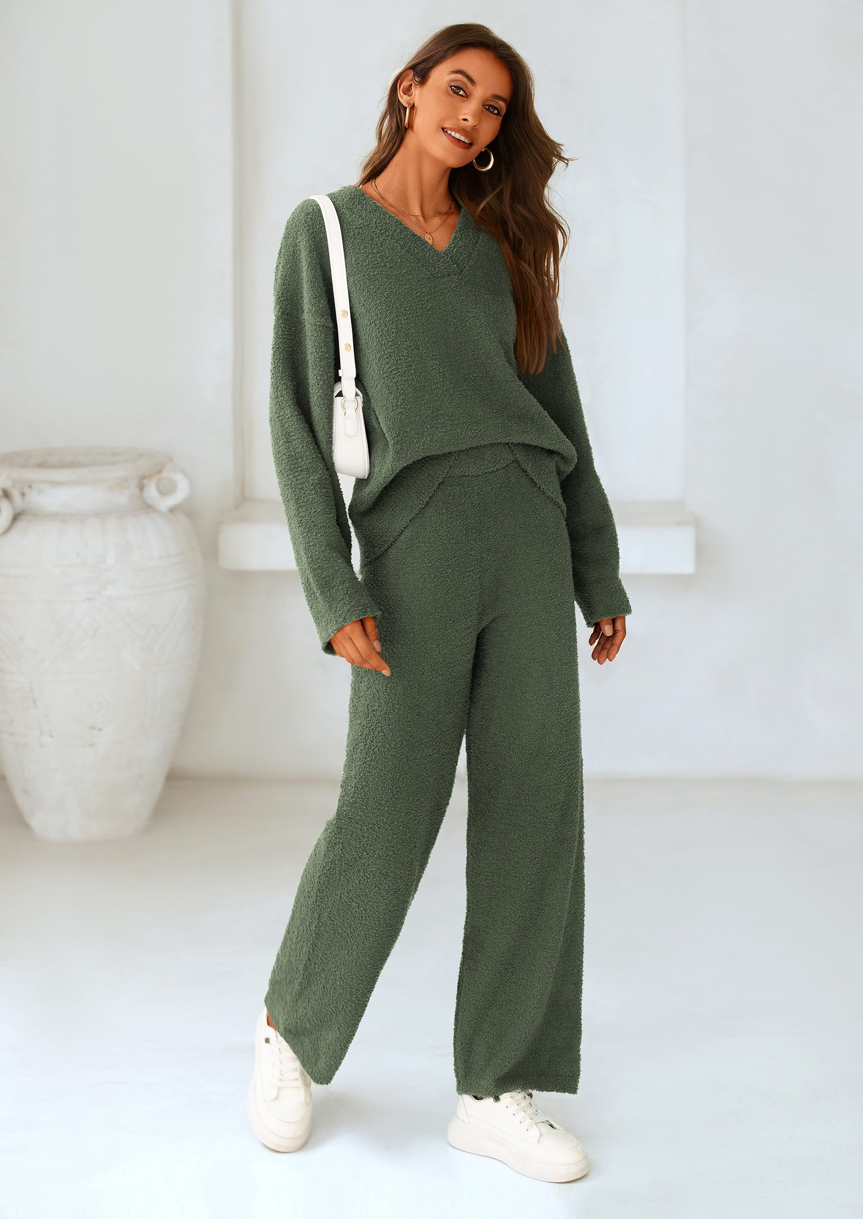 PRETTYGARDEN Lounge Sets for Women Two Piece Sweaters Pajama Set Fall Fashion Loungewear Outfits Matching Winter Clothes