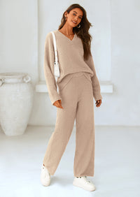 PRETTYGARDEN Lounge Sets for Women Two Piece Sweaters Pajama Set Fall Fashion Loungewear Outfits Matching Winter Clothes