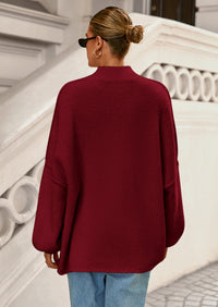 PRETTYGARDEN Women's Fall Oversized Sweaters Chunky Knit Mock Neck Long Sleeve Casual Trendy Pullover Winter Clothes PRETTYGARDEN