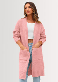 PRETTYGARDEN Fall Long Sleeve Cardigan Sweaters for Women Trendy Winter Open Front Loose Knitted Cardigans with Pockets