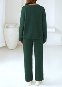 PRETTYGARDEN Lounge Sets for Women Two Piece Sweaters Pajama Set Fall Fashion Loungewear Outfits Matching Winter Clothes