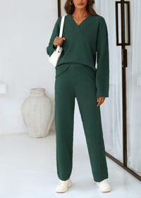 PRETTYGARDEN Lounge Sets for Women Two Piece Sweaters Pajama Set Fall Fashion Loungewear Outfits Matching Winter Clothes