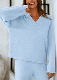 PRETTYGARDEN Lounge Sets for Women Two Piece Sweaters Pajama Set Fall Fashion Loungewear Outfits Matching Winter Clothes