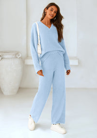 PRETTYGARDEN Lounge Sets for Women Two Piece Sweaters Pajama Set Fall Fashion Loungewear Outfits Matching Winter Clothes