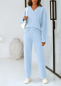 PRETTYGARDEN Lounge Sets for Women Two Piece Sweaters Pajama Set Fall Fashion Loungewear Outfits Matching Winter Clothes