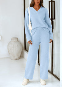 PRETTYGARDEN Lounge Sets for Women Two Piece Sweaters Pajama Set Fall Fashion Loungewear Outfits Matching Winter Clothes