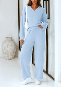 PRETTYGARDEN Lounge Sets for Women Two Piece Sweaters Pajama Set Fall Fashion Loungewear Outfits Matching Winter Clothes