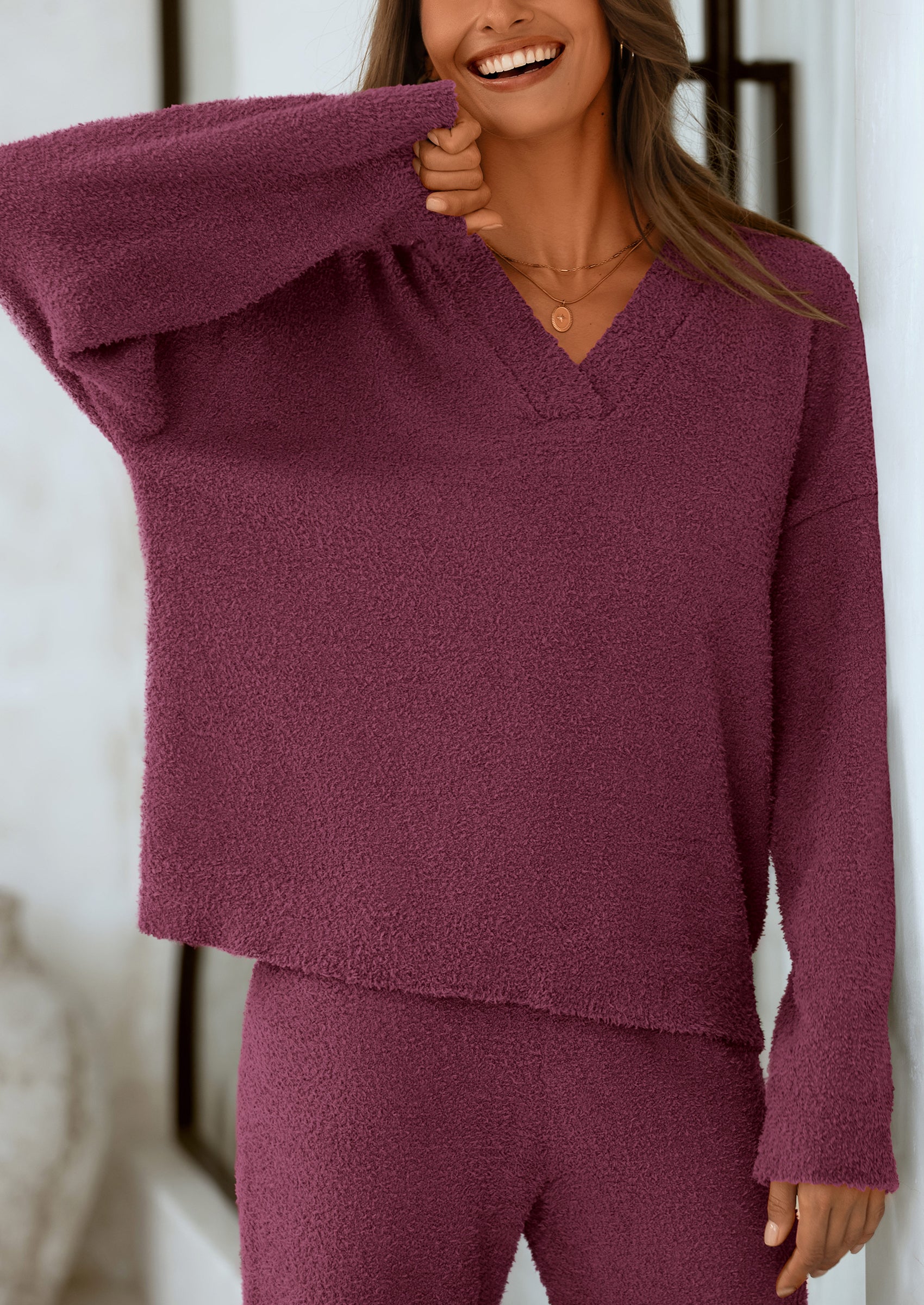 PRETTYGARDEN Lounge Sets for Women Two Piece Sweaters Pajama Set Fall Fashion Loungewear Outfits Matching Winter Clothes