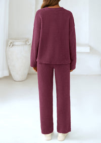 PRETTYGARDEN Lounge Sets for Women Two Piece Sweaters Pajama Set Fall Fashion Loungewear Outfits Matching Winter Clothes