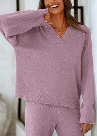 PRETTYGARDEN Lounge Sets for Women Two Piece Sweaters Pajama Set Fall Fashion Loungewear Outfits Matching Winter Clothes