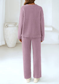 PRETTYGARDEN Lounge Sets for Women Two Piece Sweaters Pajama Set Fall Fashion Loungewear Outfits Matching Winter Clothes