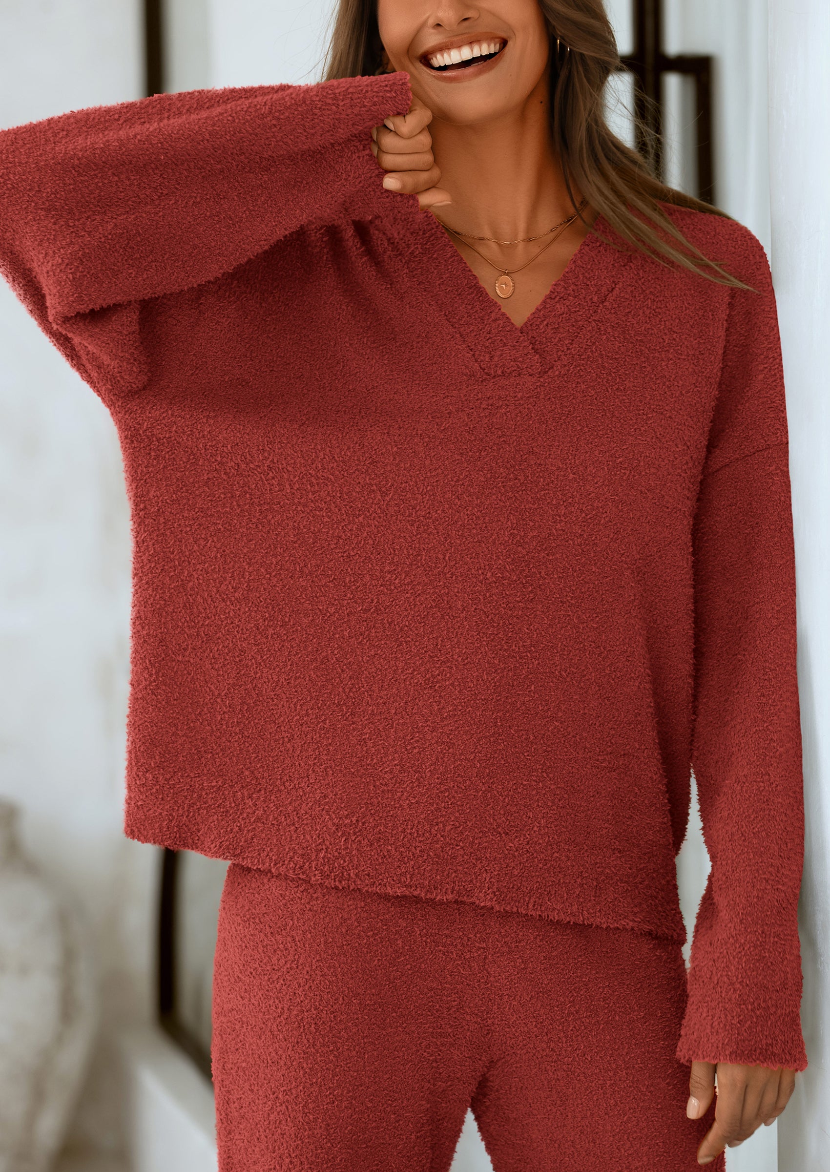 PRETTYGARDEN Lounge Sets for Women Two Piece Sweaters Pajama Set Fall Fashion Loungewear Outfits Matching Winter Clothes