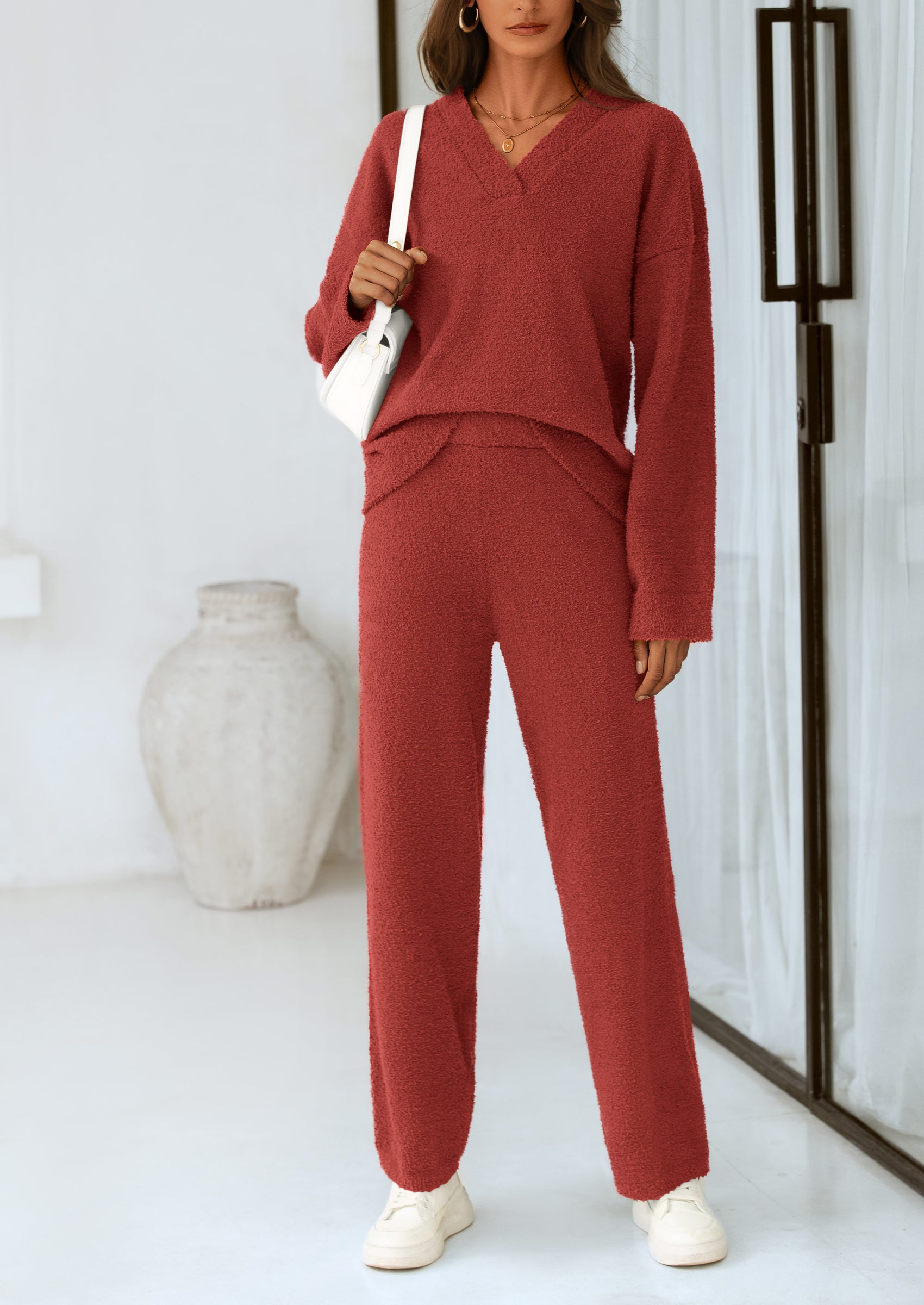 PRETTYGARDEN Lounge Sets for Women Two Piece Sweaters Pajama Set Fall Fashion Loungewear Outfits Matching Winter Clothes