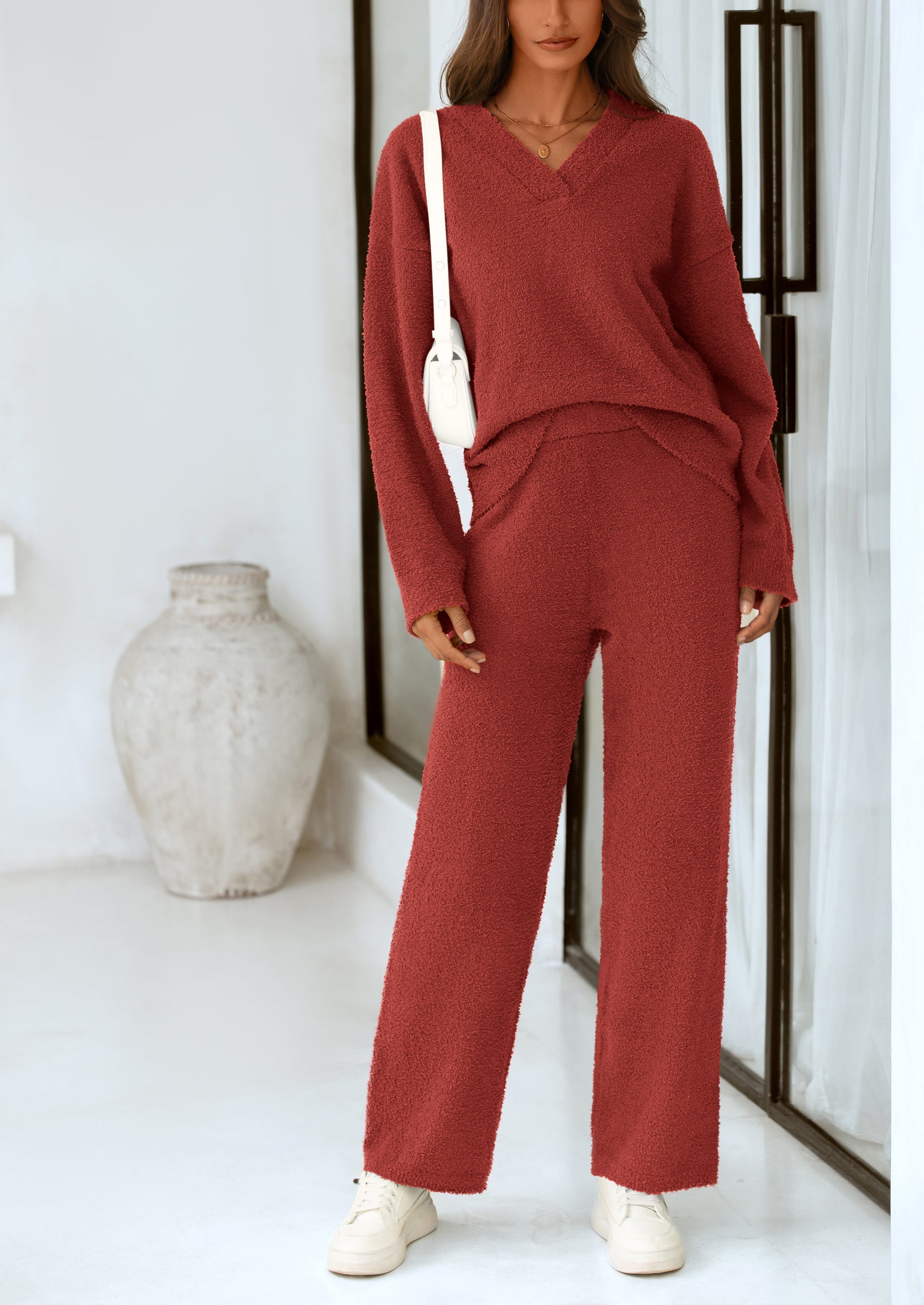 PRETTYGARDEN Lounge Sets for Women Two Piece Sweaters Pajama Set Fall Fashion Loungewear Outfits Matching Winter Clothes