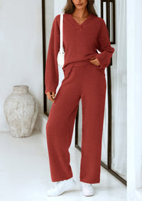 PRETTYGARDEN Lounge Sets for Women Two Piece Sweaters Pajama Set Fall Fashion Loungewear Outfits Matching Winter Clothes