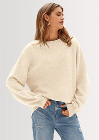 PRETTYGARDEN Women's Fall Sweaters Casual Crew Neck Long Sleeve Pullover Tops Ribbed Knit Loose Fit Winter Clothes