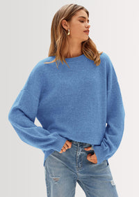 PRETTYGARDEN Women's Fall Sweaters Casual Crew Neck Long Sleeve Pullover Tops Ribbed Knit Loose Fit Winter Clothes