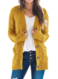 PRETTYGARDEN Women's Open Front Cardigan Sweaters Fall Fashion Button Down Cable Knit Chunky Winter Outerwear Coats