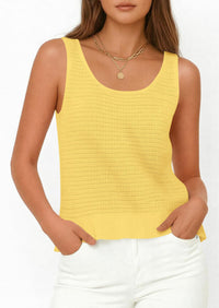 PRETTYGARDEN Womens Spring Crochet Tops Summer Sleeveless Scoop Neck Boho Sweater Tank Top Cute Beach Vacation Clothes PRETTYGARDEN