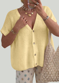 PRETTYGARDEN Batwing Short Sleeve Summer Cardigan Sweaters for Women Lightweight V Neck Button Oversized Sweater Tops PRETTYGARDEN