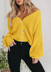 PRETTYGARDEN Women's Chunky Knit Open Front Sweater Long Sleeve Button Loose Short Cardigan Outerwear Coats