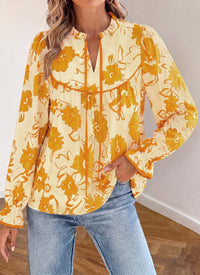 PRETTYGARDEN Women Boho Floral Babydoll Tunic Top