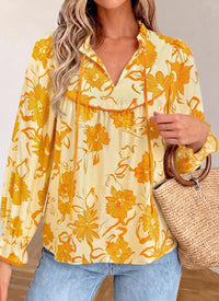 PRETTYGARDEN Women Boho Floral Babydoll Tunic Top