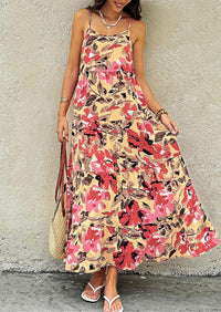 PRETTYGARDEN Women Summer Dresses Spaghetti Strap Scoop Neck Floral Maxi Dress Flowy Boho Long Sundress with Pockets