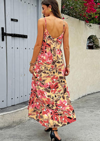 PRETTYGARDEN Women Summer Dresses Spaghetti Strap Scoop Neck Floral Maxi Dress Flowy Boho Long Sundress with Pockets