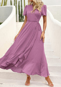 PRETTYGARDEN Women's Summer Maxi Dress Casual Wrap Floral Boho Short Sleeve V Neck Split Ruffle Beach Long Dresses