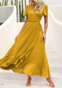 PRETTYGARDEN Women's Summer Maxi Dress Casual Wrap Floral Boho Short Sleeve V Neck Split Ruffle Beach Long Dresses