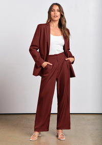 PRETTYGARDEN Women's Fall Two Piece Outfits Dressy Blazer Jacket and Wide Leg Pants Pockets Business Casual Office Suit Sets