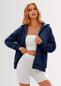 PRETTYGARDEN Women's Zip Up Y2K Hoodies Casual Long Sleeve Sweatshirts Fall Spring Track Jackets with Pockets