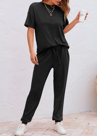 PRETTYGARDEN Women's Two Piece Lounge Sets Spring Summer Jogger Pants Vacation Outfits Travel Airplane Matching Clothes