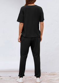 PRETTYGARDEN Women's Two Piece Lounge Sets Spring Summer Jogger Pants Vacation Outfits Travel Airplane Matching Clothes